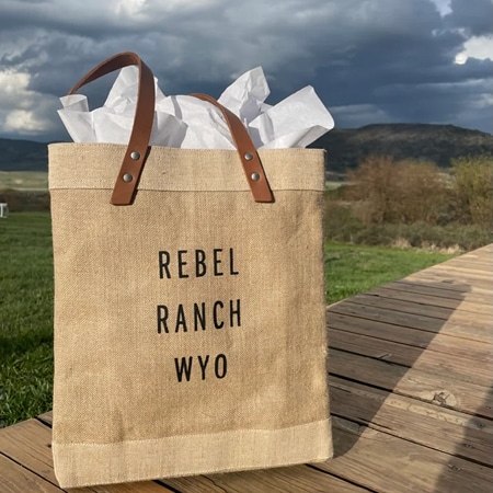 Rebel Ranch canvas tote bag.